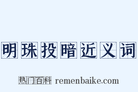明珠投暗近义词是什么意思的图片